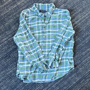 Vineyard Vines Green and Blue Checkered Shirt
